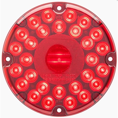Optronics Red Stop/Turn/Tail Light, Built-In Reflex, Gasket Installed, Hard Wired, 12V STL90RB
